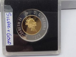 1998 Canada Toonie - Two Dollar Silver Coin Proof 92.  5 Silver With Gold Plating photo