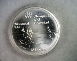 Canada 10 Dollars 1975 Bu Olympics Commemorative Silver (stock 0733) photo
