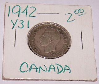 1942 Canada Canadian Quarter Coin World War 2 Issue Wwii 80 Silver photo
