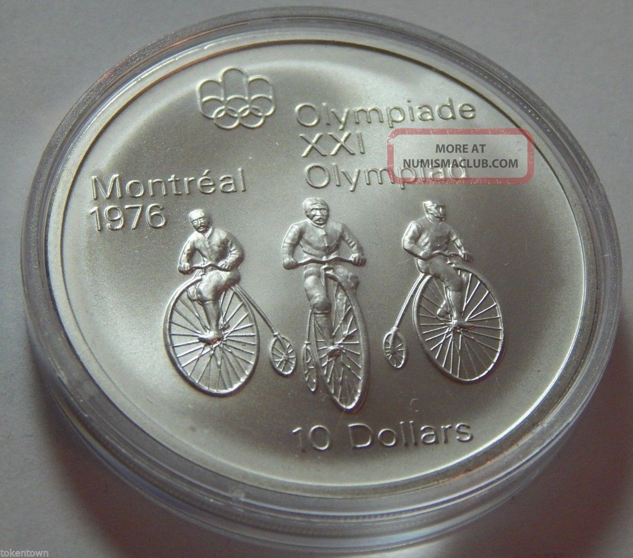 1974 Canada 1976 Olympics Sterling Silver $10 Coin - 1.  44 Troy Oz Asw - Cycling Coins: Canada photo