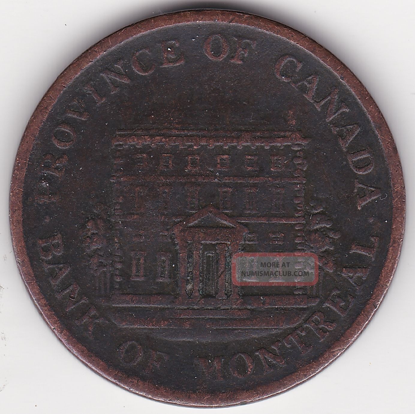1844 Province Of Canada Half Penny - Bank Of Montreal - 170 Years Old Coins: Canada photo