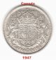 1947 - Canada Curved 7 Half Dollar - 0.  800 Silver - 0.  3000 Oz.  Great Coin To Have. Coins: Canada photo 1