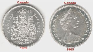 1965 Canada Half Dollar - 0.  800 Silver - 0.  300 0oz.  A/u - Coin To Have photo