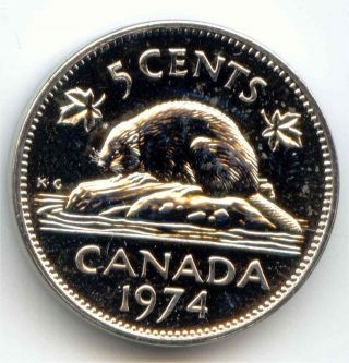 Canada 1974 Five Cent Canadian Nickel 5c Exact Coin Shown photo