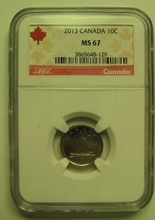 2013 Ngc Ms67 10 Cents Canada Ten Dime photo