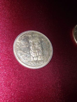 1958 Canada British Columbia Elizabeth Ii Silver Dollar $1 photo