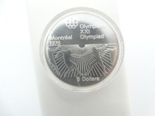 Canada 1976 Montreal Olympic 5 Dollars Uncirculated Commemorative Silver Coin photo