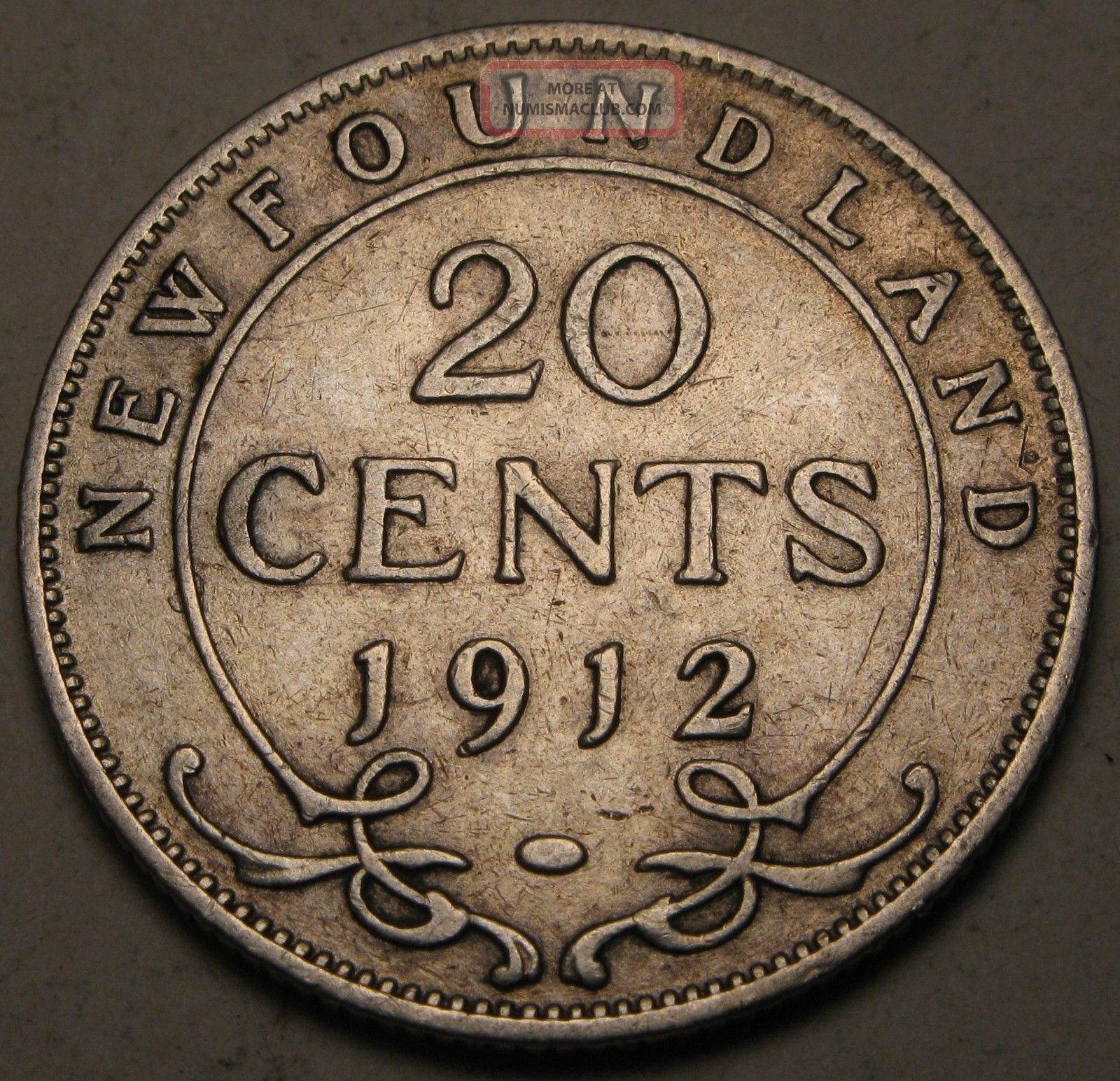 Canada - Foundland 20 Cents 1912 - Silver - George V.  1500 Coins: Canada photo