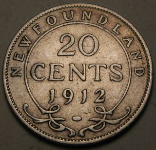 Canada - Foundland 20 Cents 1912 - Silver - George V.  1500 photo