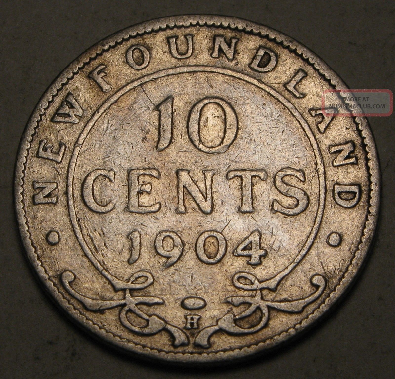Canada - Foundland 10 Cents 1904 H - Silver - Edwardvs Vii.  1503 Coins: Canada photo