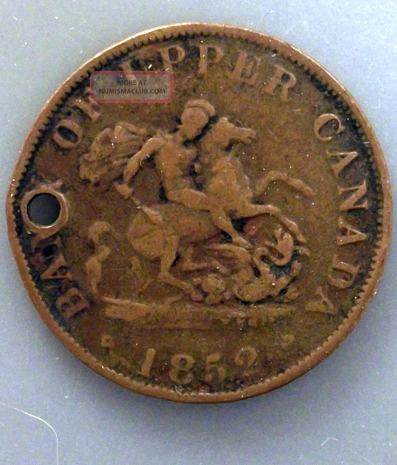 1852 Canada 1/2 Penny Token Km Tn2 Bank Of Upper Canada Coins: Canada photo