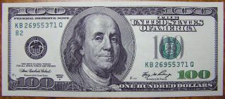 United States Of America 100 (hundred) Dollars Us Old Design Usa 2006 Real Unc photo
