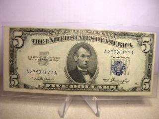 $5 1953 Silver Certificate Note.  Take A Look photo
