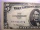 $5 1953 Silver Certificate Note.  Take A Look Small Size Notes photo 3