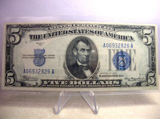 $5 1934 Silver Certificate Note.  Take A Look photo