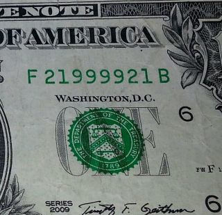 2009 $1 Fancy Numbers photo