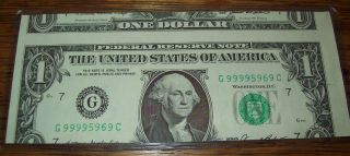 1985 Uncirculated Miscut $1 Federal Reserve Note Error Currency Bill photo
