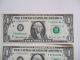 3 1974 $1 Dollars The Same Serial Number 2 Atlanta 1 Richmond Uncirculated Small Size Notes photo 1