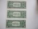3 1974 $1 Dollars The Same Serial Number 2 Atlanta 1 Richmond Uncirculated Small Size Notes photo 4
