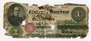 1862 Fr.  17a $1 United States Legal Tender Note - photo
