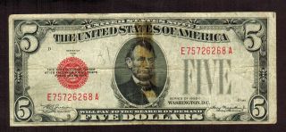 $5 1928 C United States Note More Currency 4 photo