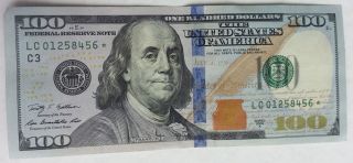 Real 100$ Usa Star Federal Reserve Note From 2009 Real One Hundred Dollar Bill photo