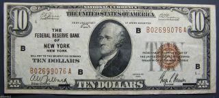 1929 $10 York Federal Reserve Bank Note Ten Dollar photo