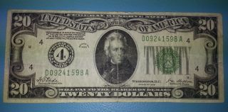 1928 Series Federal Reserve Note $20 Twenty Dollar Bill Vf Cleveland photo