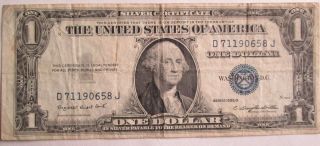 1935 G Us Blue Seal $1 Silver Certificate George Washington photo
