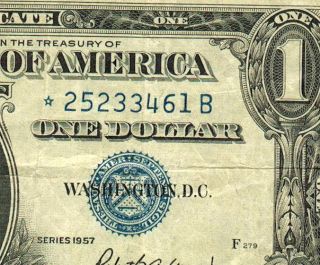 Star $1 1957 Silver Certificate More Currency 4 photo