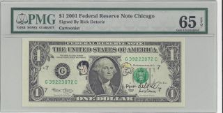 Rick Detorie,  Cartoonist - Signed Currency Graded By Paper Money Guaranty photo