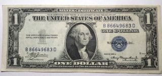 1935 - A One Dollar Silver Certificate Sn B86649683d Plate E5945 photo