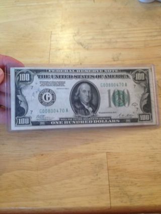 1928 A $100.  00 Us Redeemable In Gold Federal Reserve Note Chicago Illinois photo
