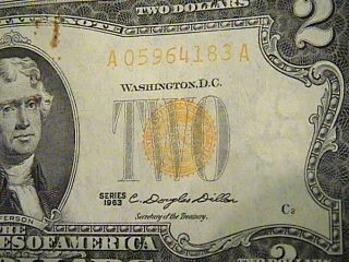 Us Currency 1963 $2 Old Paper Money photo