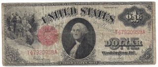Series 1917 $1 Umited States Note (legal Tender) Very Good Fr 39 photo