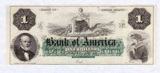 Providence Rhode Island Bank Of America One Dollar Note Patented April 23rd 1860 photo