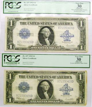 1923 Fr.  237 $1 Consecutive Numbered Pcgs Certified See Photos photo