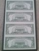 Uncut Sheet Of $5 Five Dollar Bills X 4 Crisp Uncirculated Small Size Notes photo 1