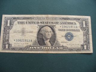 1957 A Star - 1 Dollar Silver Certificates.  Us Note photo