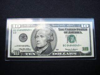 $10 1999 Bc Star Federal Reserve Choice Unc Gem Bu Note photo