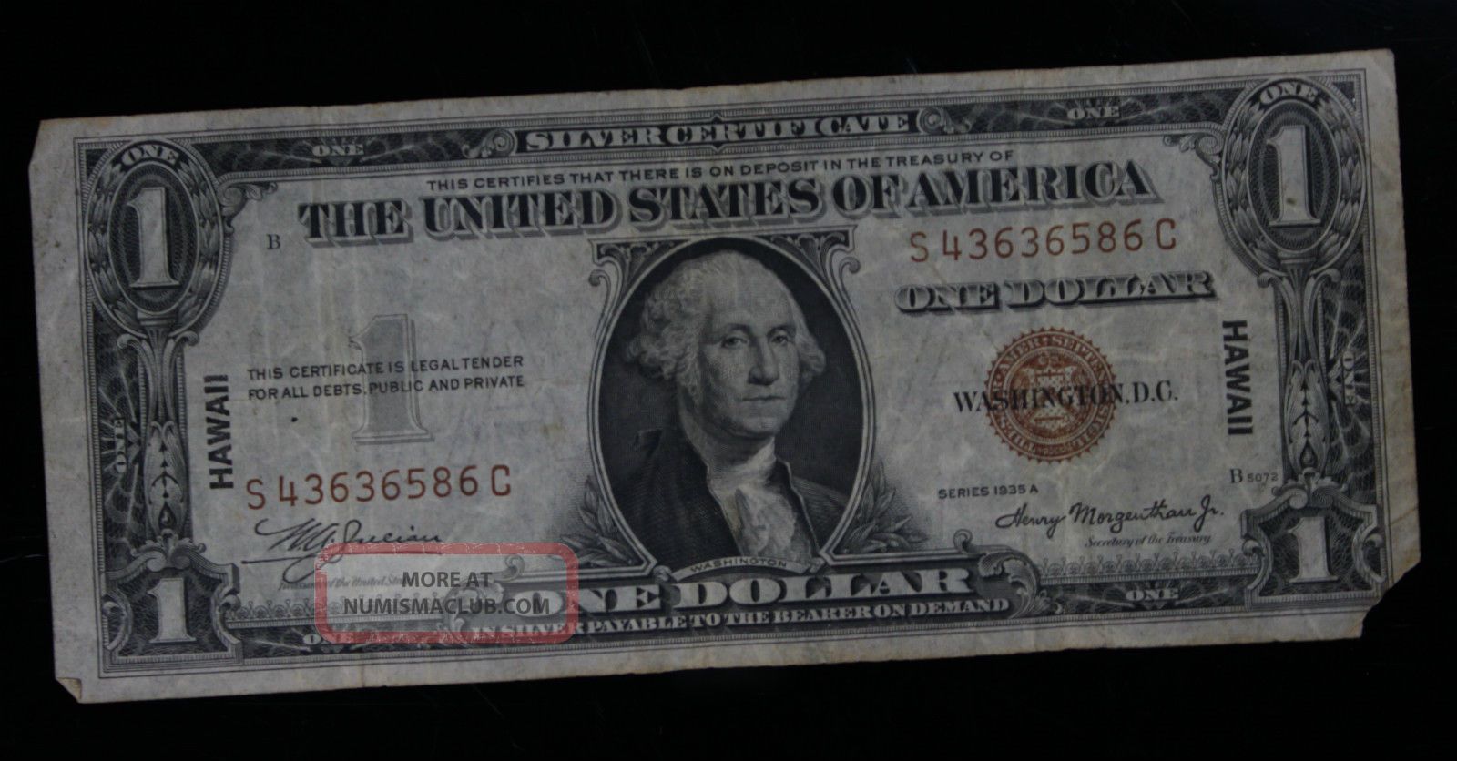 1935 - A U.  S.  $1.  00 Note,  Silver Certificate,  