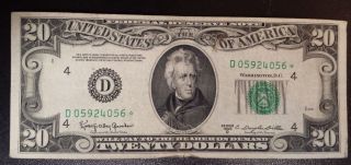 20 Dollar Bill 1950 D Series Star Note photo