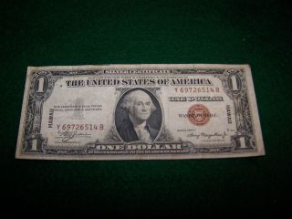$1 One Dollar Hawaii Silver Certificate Scarce Yb Ww2 Pacific Old War Bill Money photo
