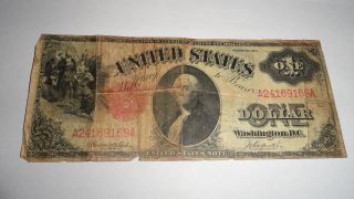 1917 Us Oversize $1 One Dollar Note Bill George Washington Circulated photo