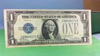 Us Silver Certificate 1 Dollar Note Series 1928 / Blue Seal / Fr 1600 photo