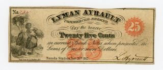 1862 25c Lyman Ayrault - Nunda Station,  York Note Civil War Era photo