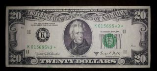 $20 1969 C Star Note Federal Reserve Dallas Texas Twenty Dollars Circulated photo