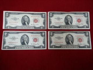(1) One 1953 Series United States Note Red Seal $2 Two Dollar Bill Vf F - 1509 photo