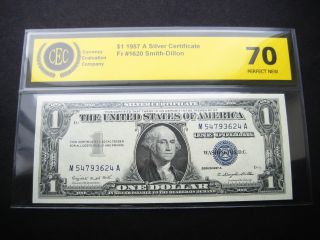 $1 1957 A Silver Certificate Choice Unc Gem Bu Note Cec 70 Perfect photo