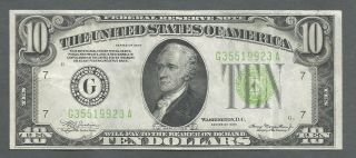 1934 $10 Ten Dollars Frn Federal Reserve Note Chicago,  Il Crisp photo